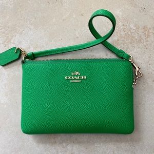 Coach green wristlet